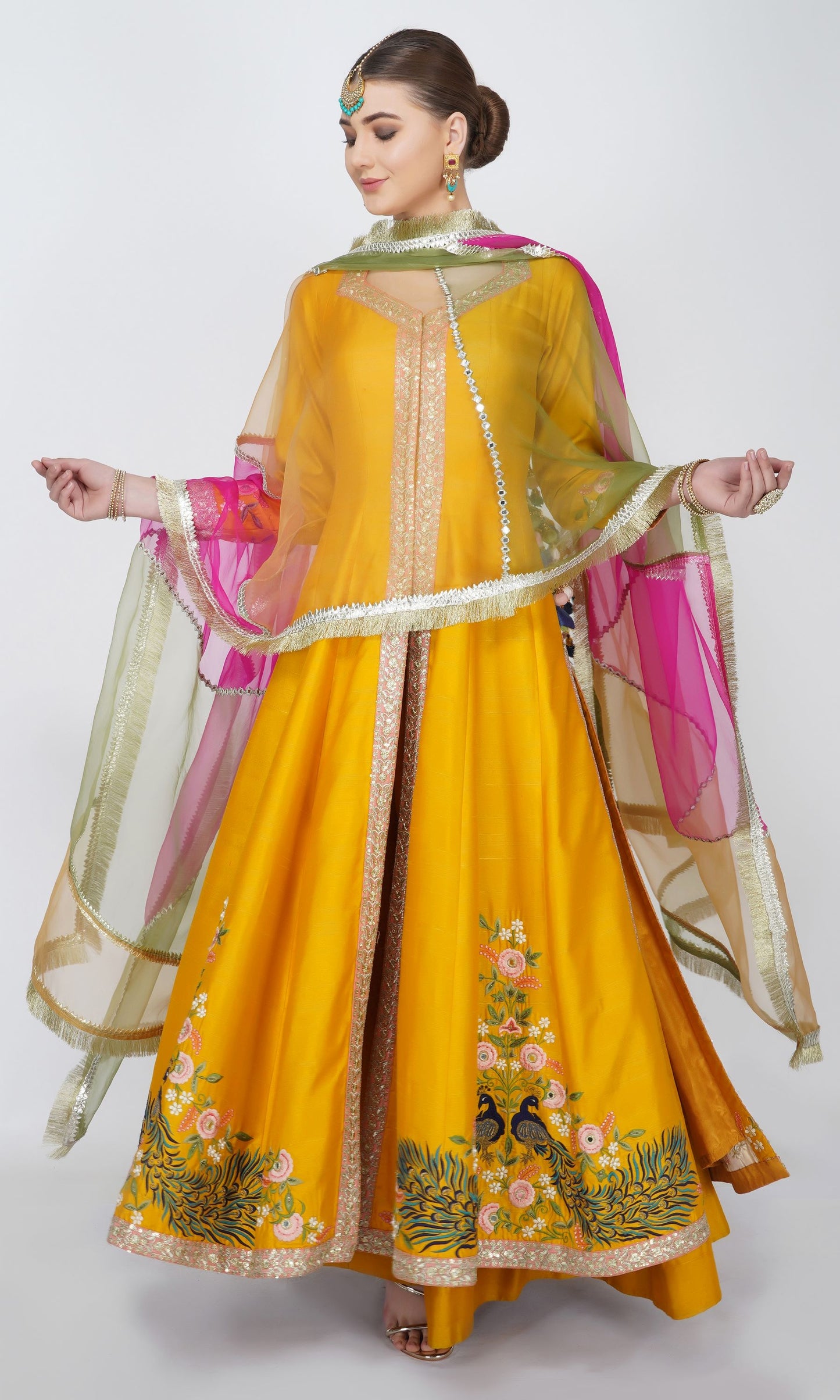 Mayoor Anarkali Sharara Set